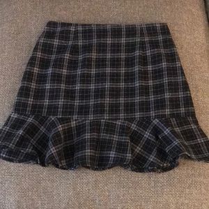 Plaid ruffle skirt